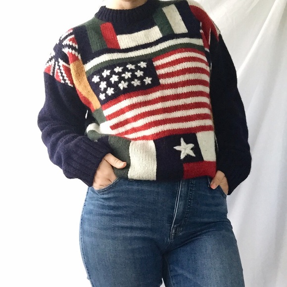 American Eagle Outfitters Sweaters - American Eagle Outfitters // Vintage Flag Sweater